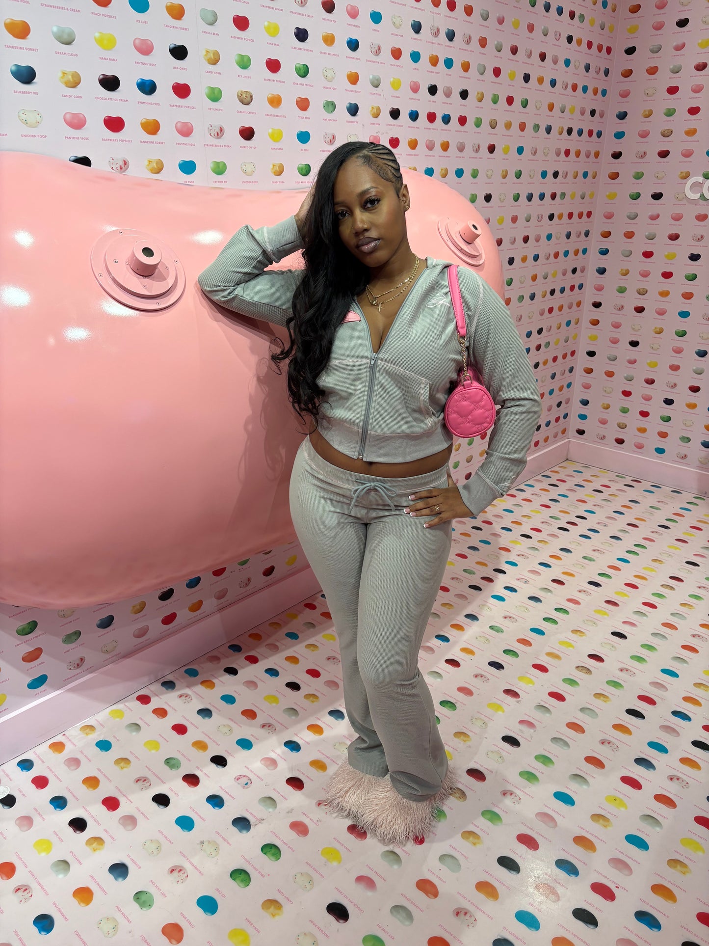 “Nostalgia” Waffle-Knit Set GREY