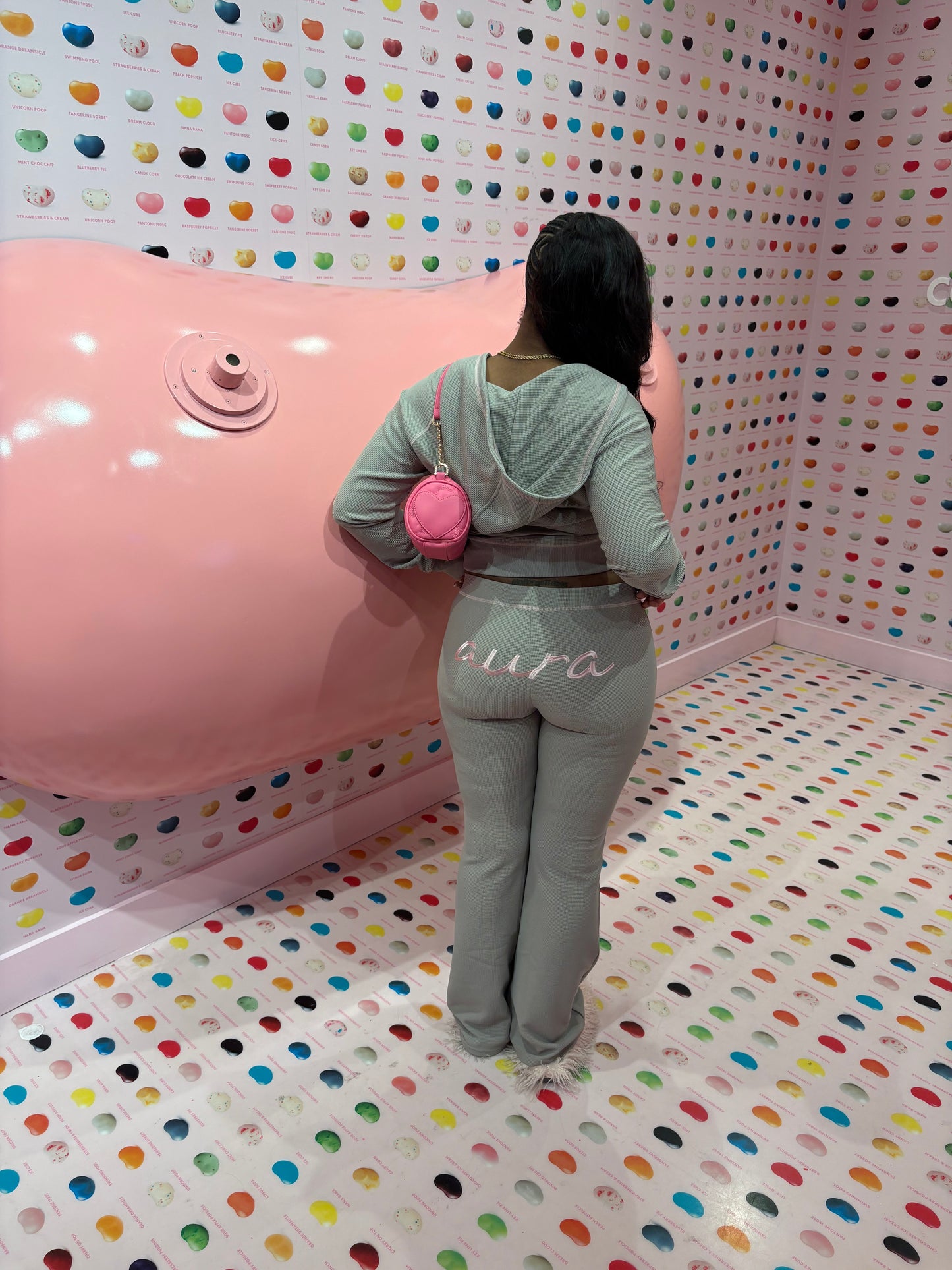 “Nostalgia” Waffle-Knit Set GREY